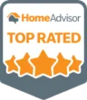 HomeAdvisor Top Rated badge with five orange stars